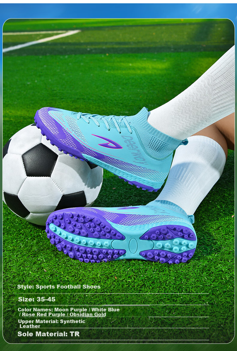 DEERWAY Adult Youth Soccer Shoes TF Turf Studs Non-Slip Durable Match Shoes Obsidian Gold TF Turf Studs Size 37 7