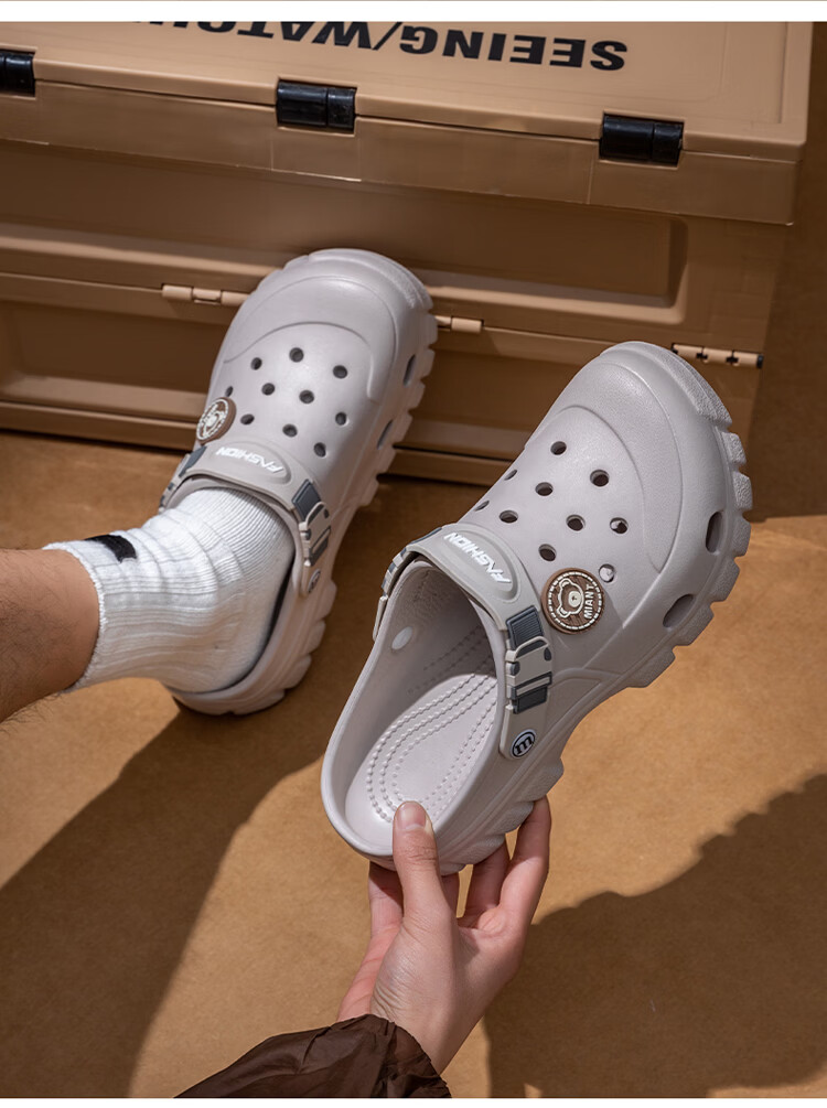 Darcy Mister Men's Summer Outdoor Breathable Holey Shoes Thick Sole EVA Closed-Toe Sandals 11