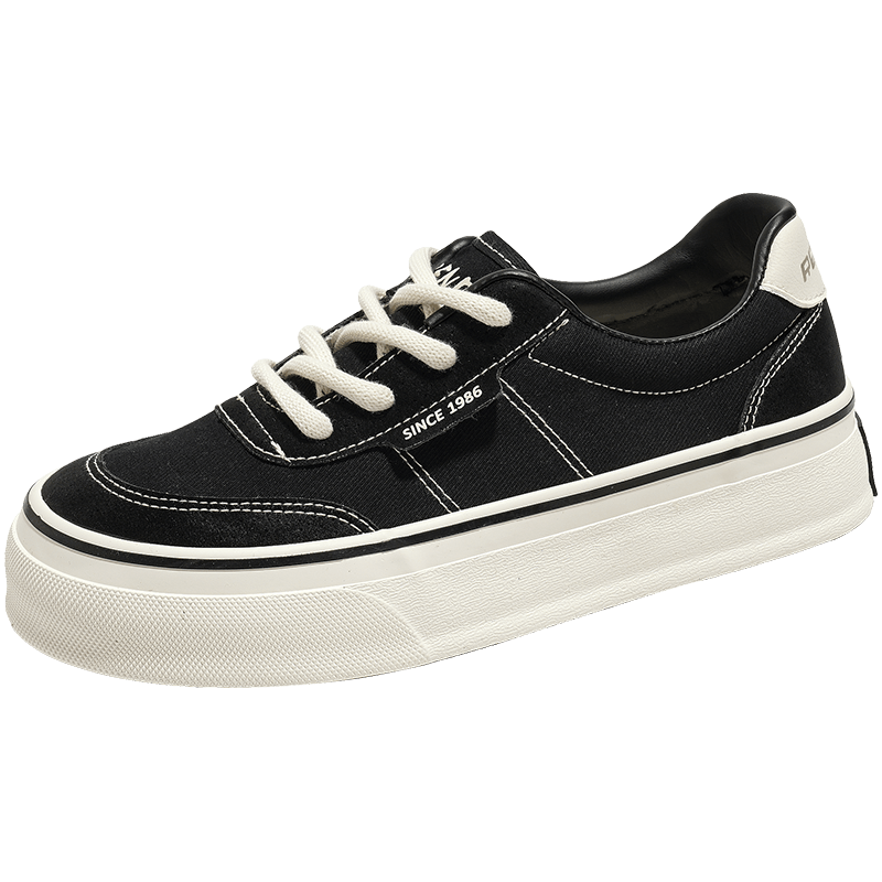 Renben Official Canvas Shoes Women 2026 Spring Autumn Casual Breathable Sneakers Black Size 38