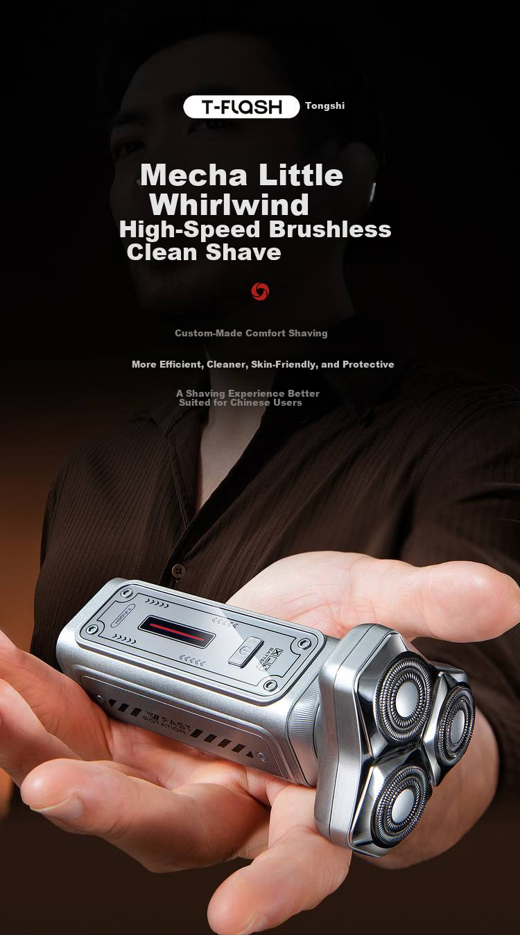 T-FLASH S10 Mini Cyclone Electric Shaver for Men 2026 New Travel Portable Three-Head Black Technology Razor Practical Birthday Gift for Husband Boyfriend 1