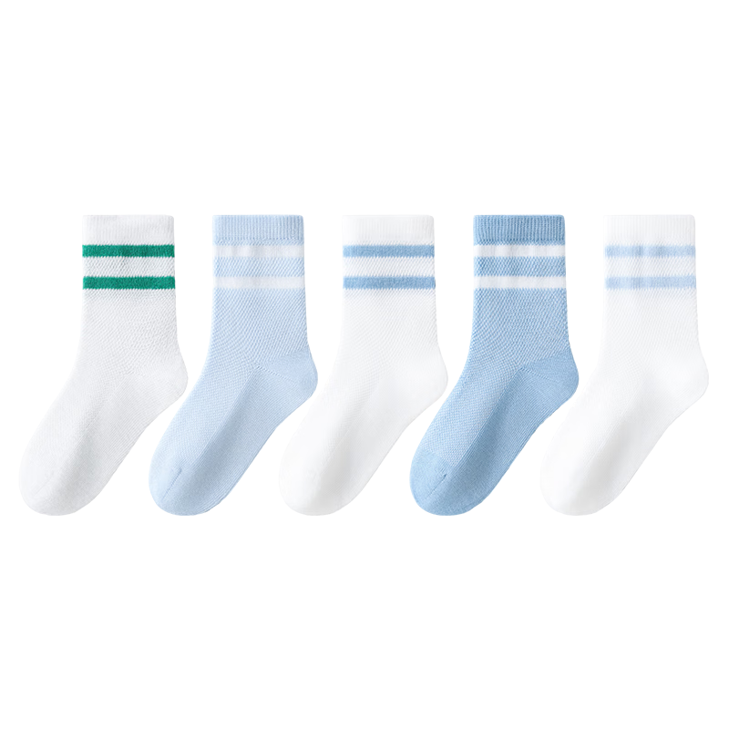 Bambi Kids Socks Spring Summer Thin Breathable Mesh Boys Mid-Calf Socks BB26014 Size 18-20