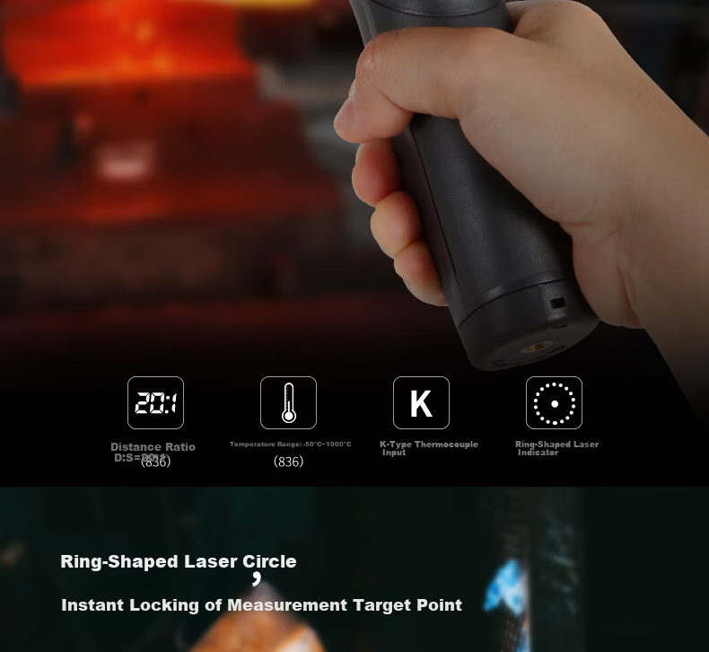 CEM DT-835 Infrared Thermometer High-Precision Handheld Industrial Temperature Gun for Home Kitchen Baking 2