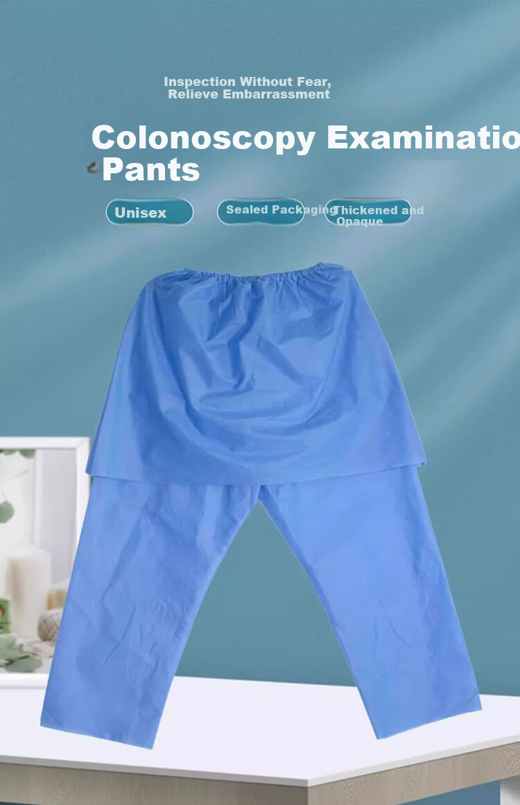 Xiangleme Disposable Colonoscopy Examination Pants Unisex Clean Non-Woven Skirt Pants Blue 1