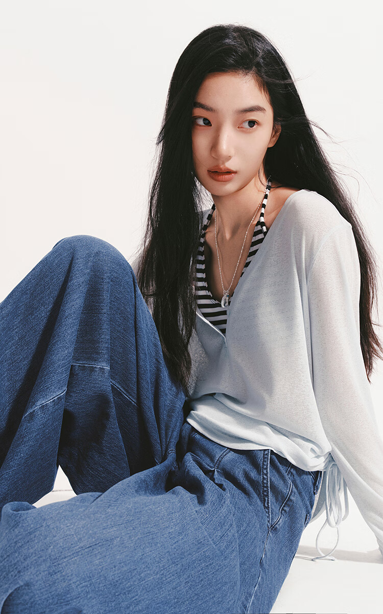 Semir Senrou Women's Summer Denim Linen Cool Antibacterial Long Pants 2026 Leg-Lengthening Wide-Leg Jeans 109326124007 3