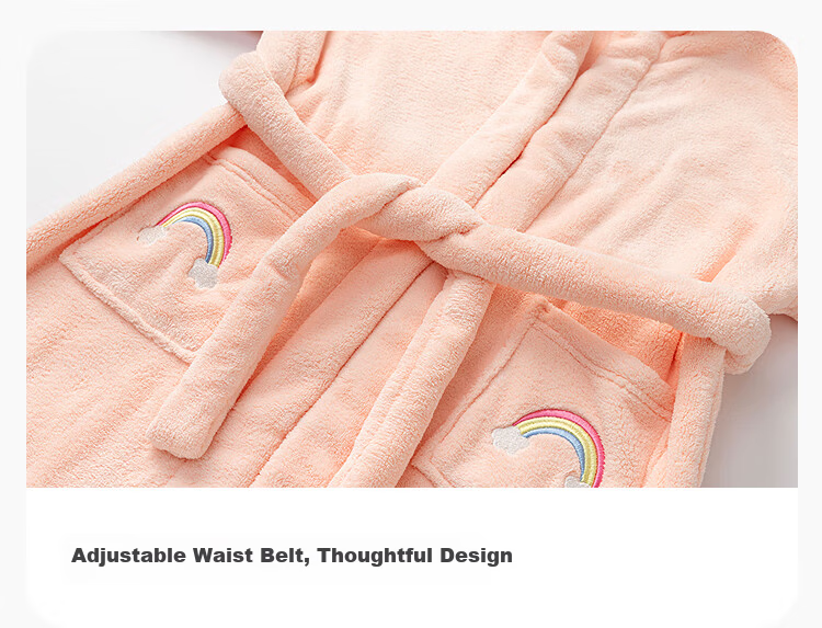 Balabala BalaOne Kids Hooded Bathrobe Cartoon Milk Velvet Home Bath Towel for Boys and Girls 208925191201 4