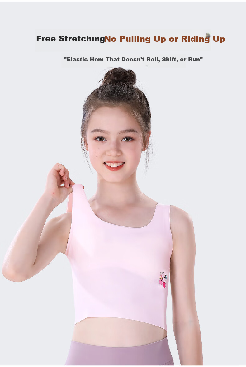 HZASZ Girls' Seamless Chest-Free Vest Bra for Elementary School Girls, Developmental Period, Ages 8-12 7