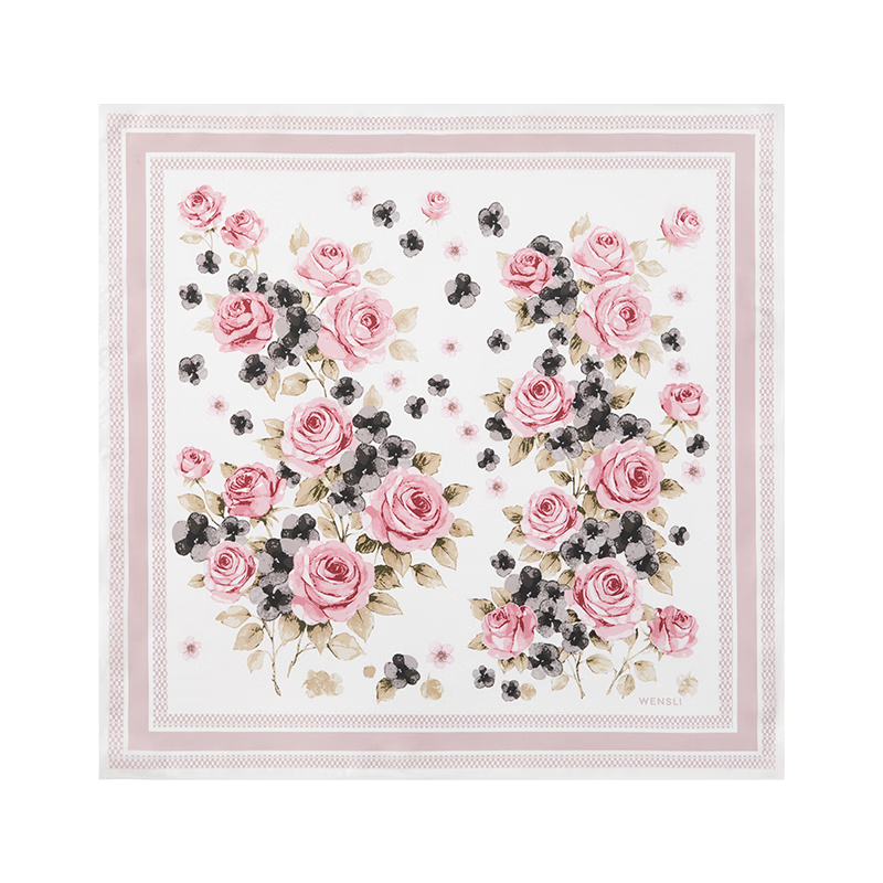 Wanshili 26 Spring Summer New 100% Mulberry Silk Scarf Square Silk Shawl Birthday Gift Box Floral Collection