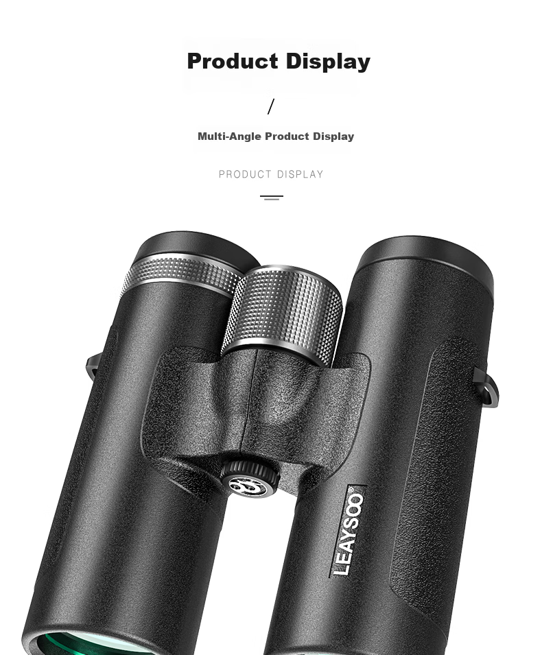 Leaysoo Black Hawk 8x42 High-Definition High-Power Nitrogen-Filled Waterproof Wide-Angle Low-Light Night Vision Portable Binoculars with Smartphone Adapter 20