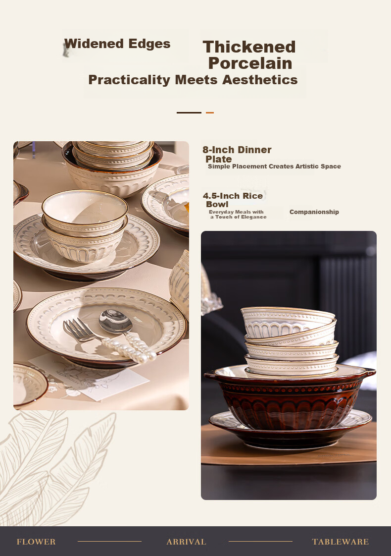 Chudi Ceramic Dinnerware Set for 4 People, 18 Pieces White Yu Home Tableware Gift Box 13