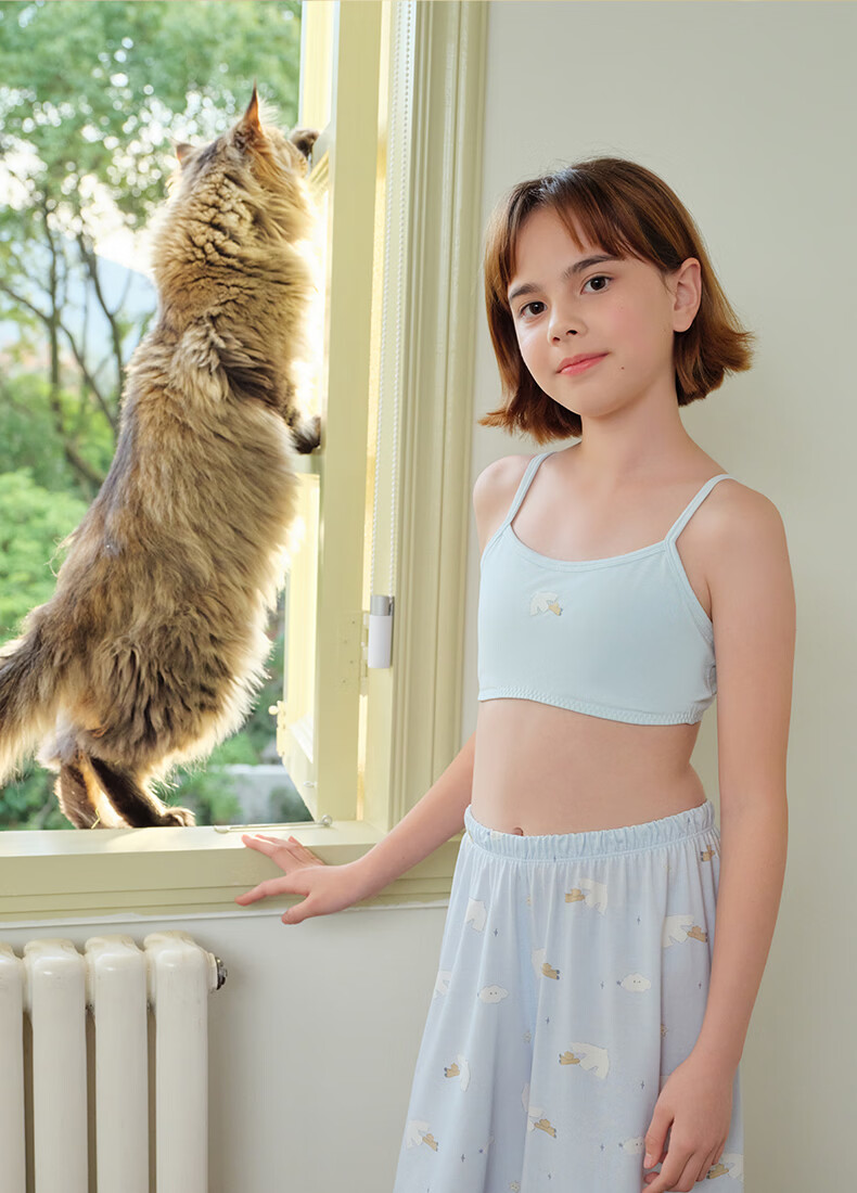 Like UU Sweat-Wicking Modal Girls' Underwear Development Stage 1 Elementary School Children's Camisole Bra 6
