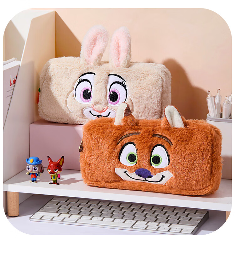 Disney Zootopia Plush Pencil Case Large Capacity Cute Stationery Bag for Middle and High School Girls 9