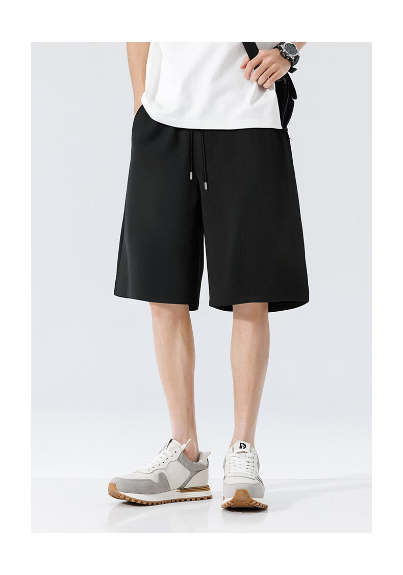 JEANSWEST LIFE 2026 Summer Waffle Texture Five-Point Shorts Tailored Loose Men's Versatile Beach Pants B 3