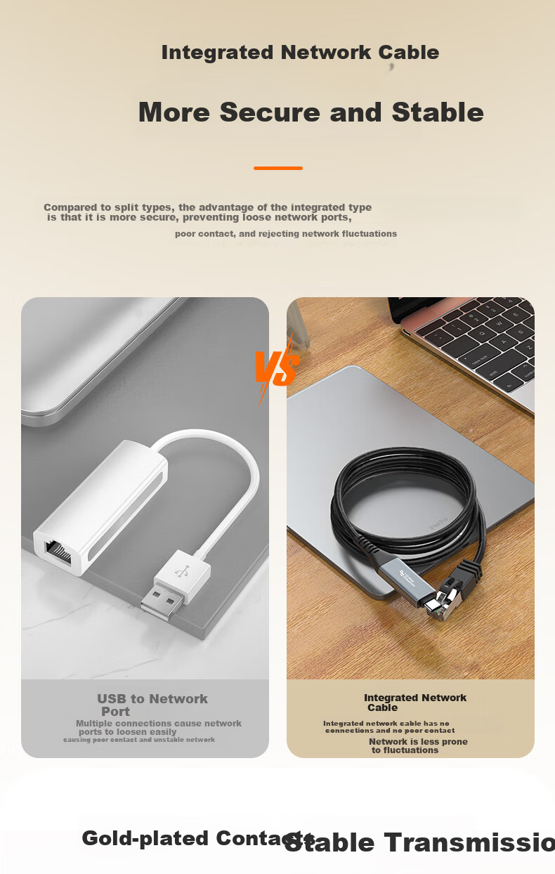 CABLE CREATION Type-C to RJ45 Gigabit Ethernet Cable High-Speed Direct Network Adapter for Smartphones, Laptops, Tablets, Router Connection, 1 Meter 5