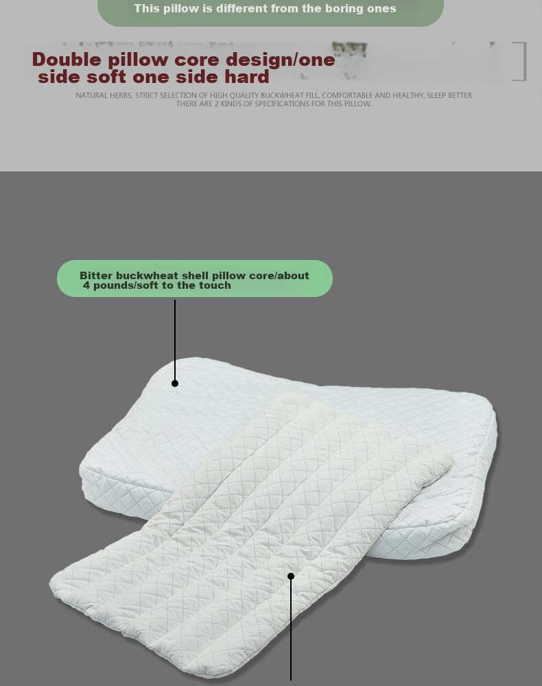 Shangfan Buckwheat Hull Low Pillow, Buckwheat Pillow, Low Pillow, Meltblown Fabric Anti-Mite And Antibacterial Pillow Core, Cervical Pillow 7