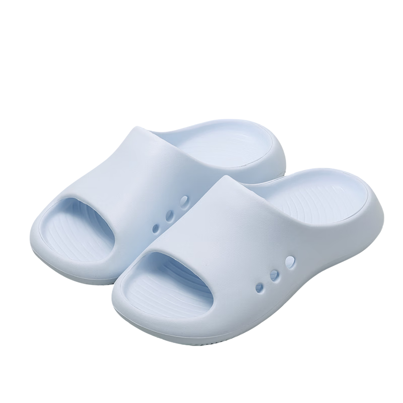 MINISO Women's EVA Slippers Soft Comfortable Indoor Non-Slip Bathroom Shower Slippers Men Sky Blue Size 39-40