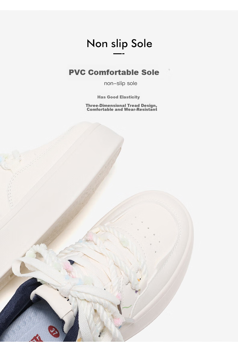 Global New Women's Shoes Artistic Casual Versatile White Sneakers College Style Daily Sneakers XHQ-G1007 Beige Deep Blue Size 39 3