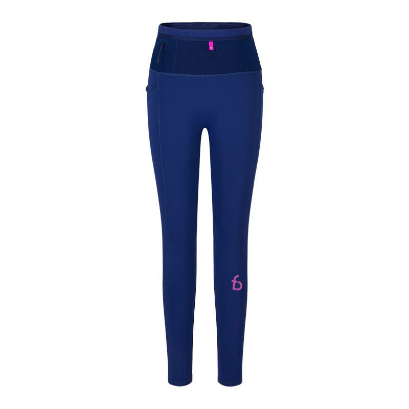 Feibit Thin Fleece Long Pants 3.0 Men's Sweat-Wicking Running Compression Waist Bag Pants Warm Fleece Twilight Blue M