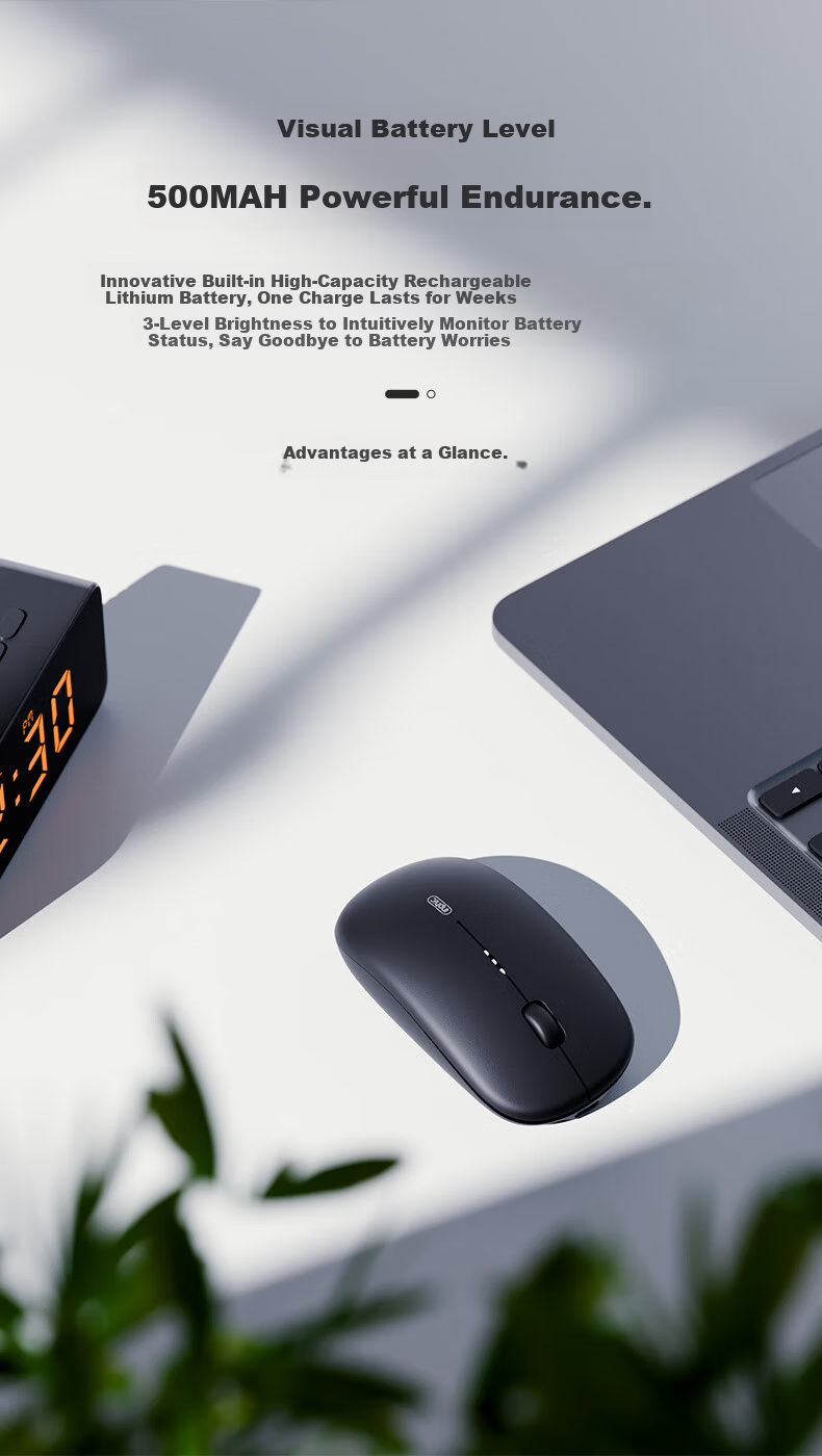 INPHIC M1 Second Generation Rechargeable Wireless Mouse Silent Office Asymmetric Ergonomic Grip Battery Display Universal for Laptop 2.4G Wireless White Apricot 6