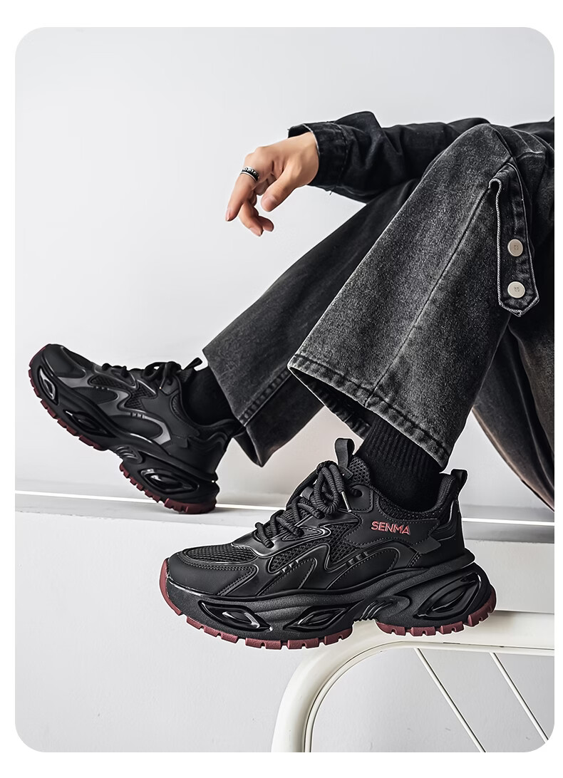 Senma Men's Summer 2026 New Breathable Mesh Sports Running Shoes Casual Versatile Height-Increasing Dad Sneakers for Men 8