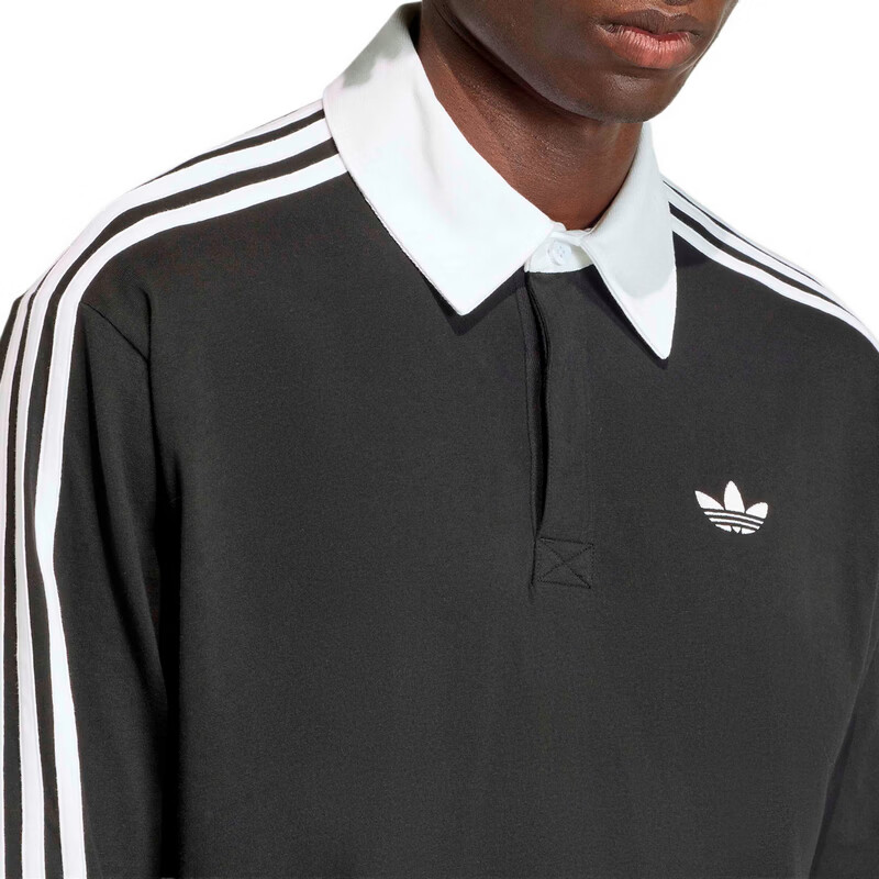 Adidas Originals Men's 3S PL Long Sleeve Polo KE3576 Black L 5