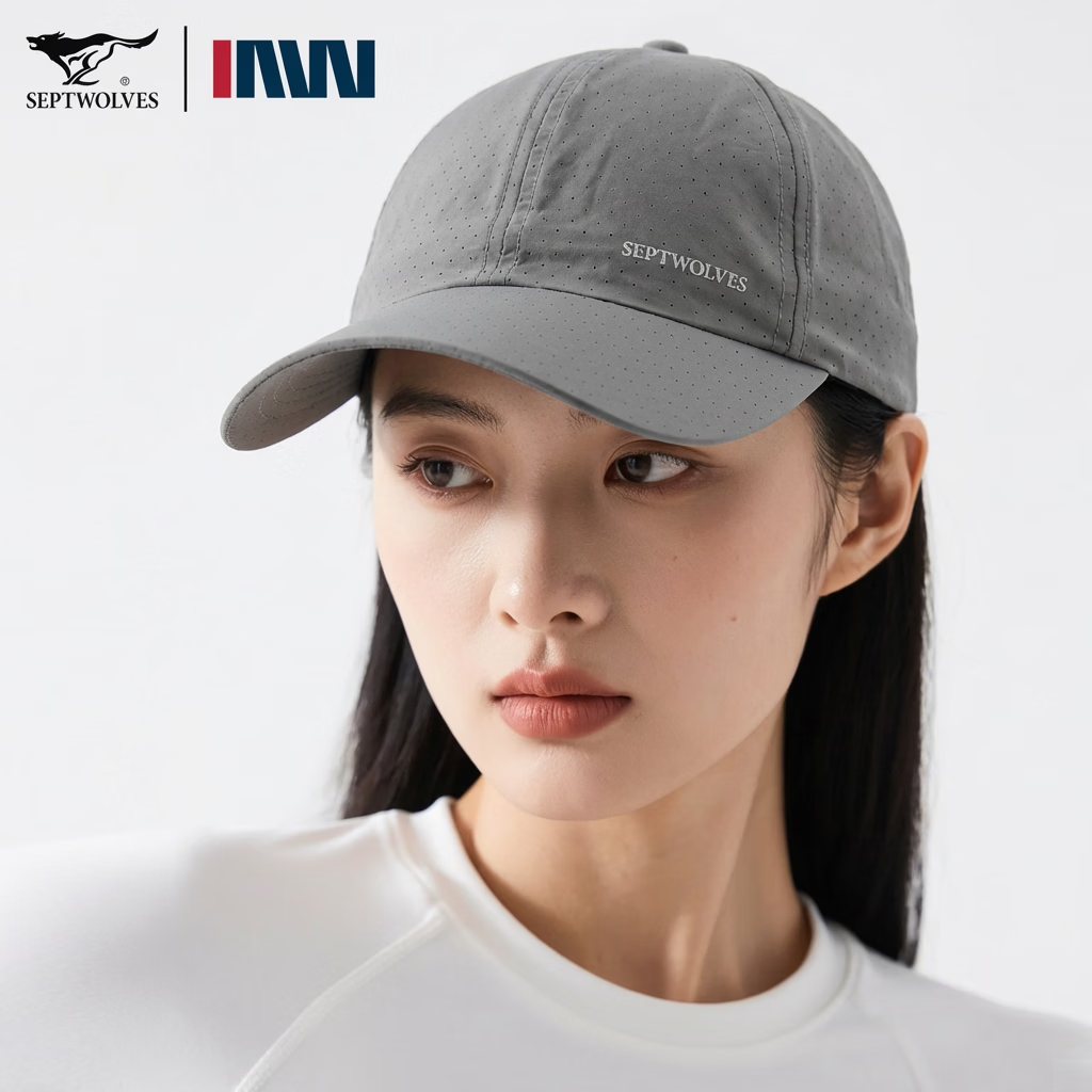 Seven Wolves Men's Baseball Cap Casual Versatile Sun Hat Quick-Dry Adjustable Large Size Breathable Duckbill Cap 4