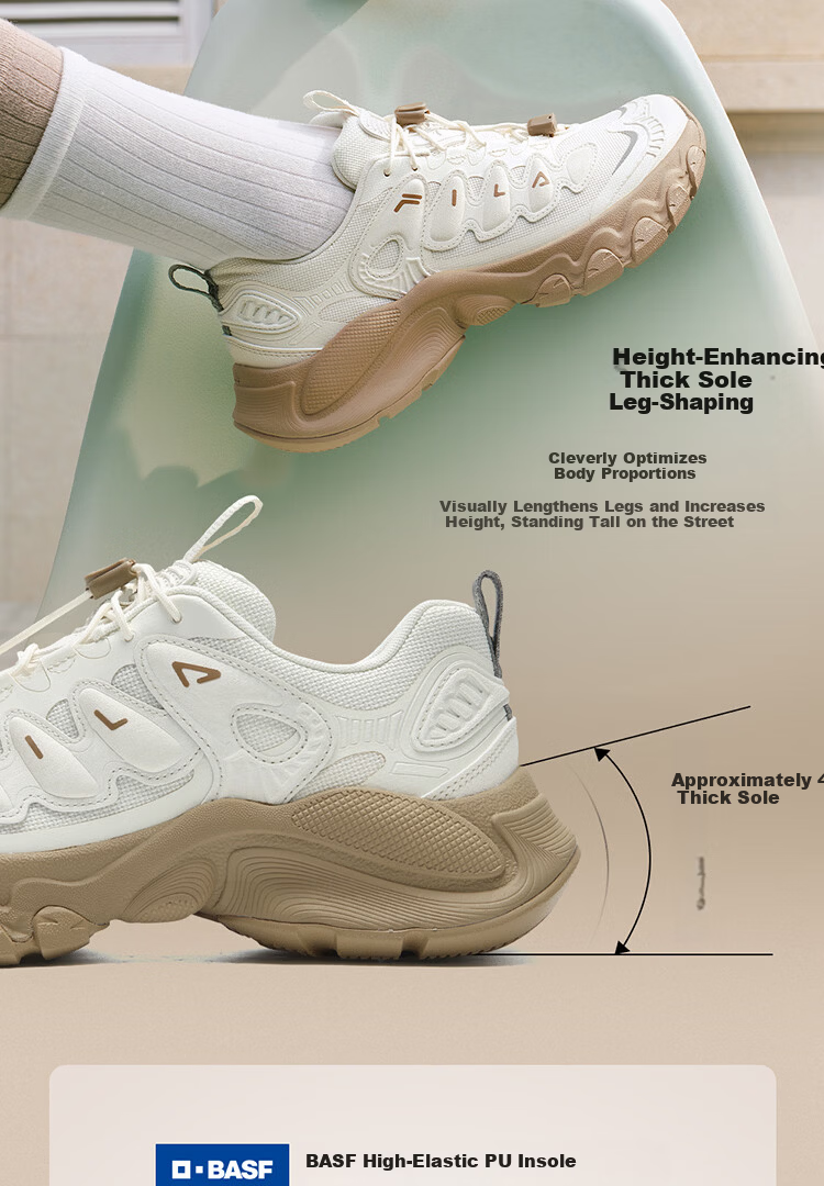 FILA Official Women's Mushroom Dad Sneakers 2026 Spring Casual Sports Shoes 9