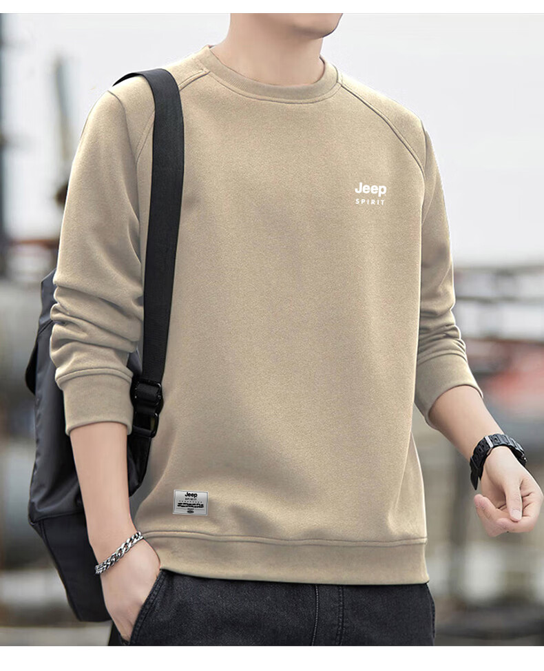 JEEP SPIRIT Men's Winter Fleece-Lined Crewneck Long Sleeve T-Shirt Loose Warm Slim Fit Base Layer Shirt 11