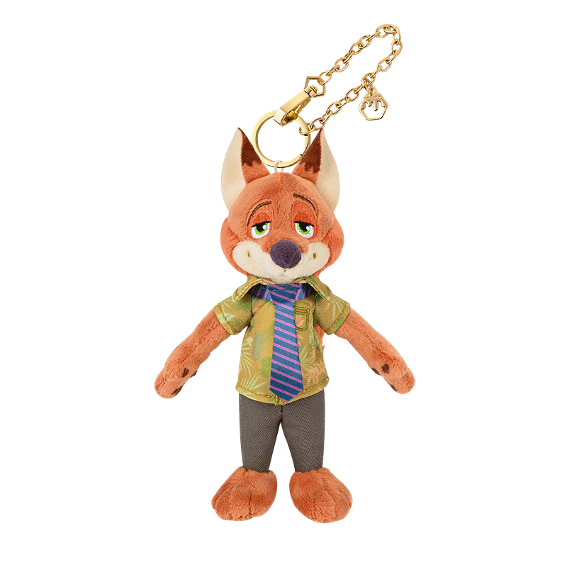 Disney Plush Toy Doll Stuffed Animal Birthday Gift for Girls, Zootopia Nick Bag Pendant Keychai