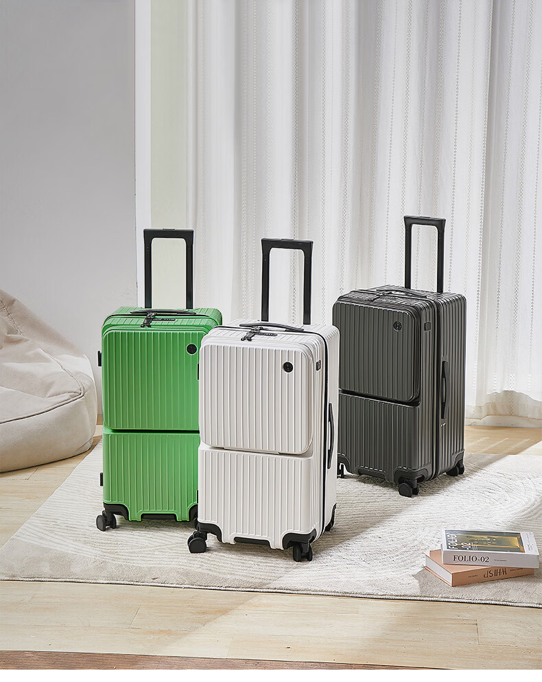DELETE 2026 New Multifunctional Large Capacity Trolley Password Travel Suitcase Ash Gray 20 Inch 1