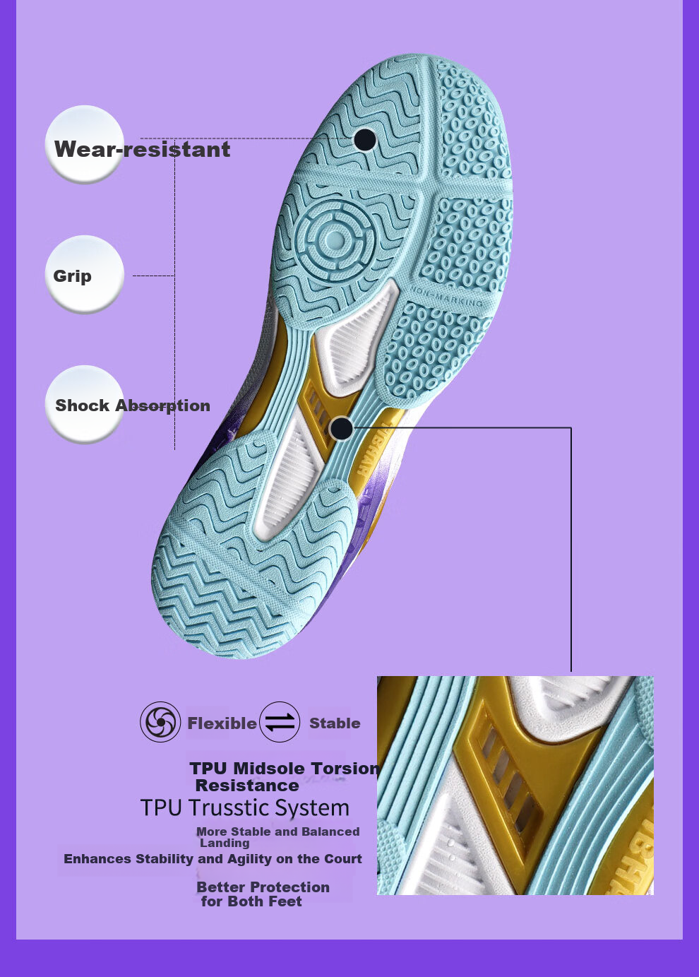 TIBHAR Professional Table Tennis Shoes for Women, High-Grade Summer Breathable Sports Shoes for Men, White Blue Size 36 10