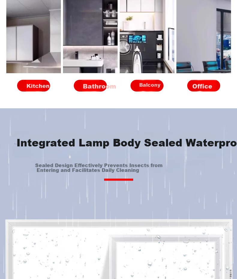 Yaming Integrated Ceiling LED Panel Light 300x600mm 35W Single Pack for Office Kitchen Bathroom Aluminum Buckle Plate Light 4