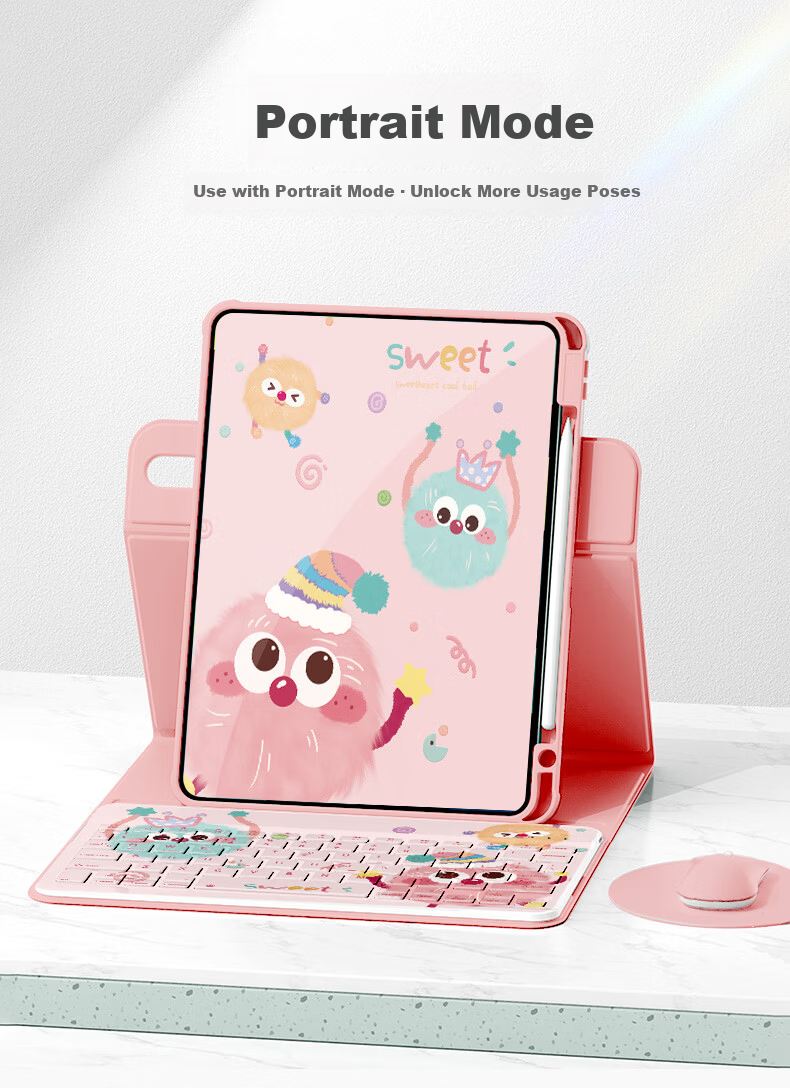 Aswa Compatible iPad 12/11/10th Gen Tablet Case 2026/25 Keyboard Protective Cover 360-Degree Rotatable with Pen Slot Tablet Stand External Bluetooth 6
