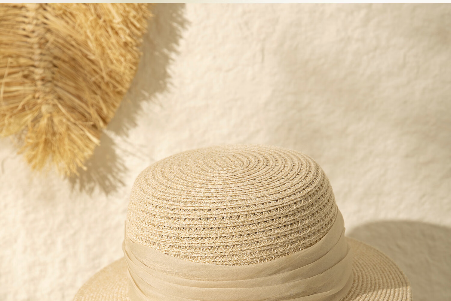 FANCET Mulberry Silk Waistband Straw Hat for Women Summer Beach Vacation French Flat Top Sunshade Sunscreen Luxury Elegant Hat 5