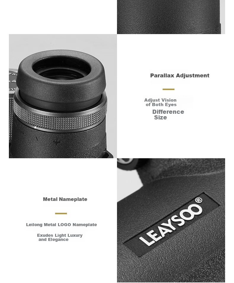Leaysoo Black Hawk 8x42 High-Definition High-Power Nitrogen-Filled Waterproof Wide-Angle Low-Light Night Vision Portable Binoculars with Smartphone Adapter 22