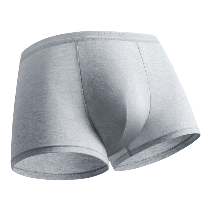 BANANA TRIP Disposable Men's Boxer Briefs, All-Cotton, Sterile, No-Wash, Ready-To 7A Antibacterial Underwear, Gray XL Size