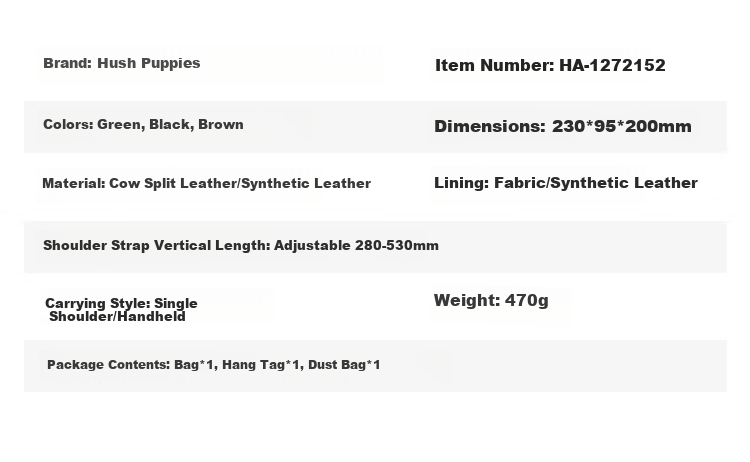 Hush Puppies Women's Shoulder Bag Large Capacity Tote Crossbody Bag Animal Embroidery Birthday Gift 2