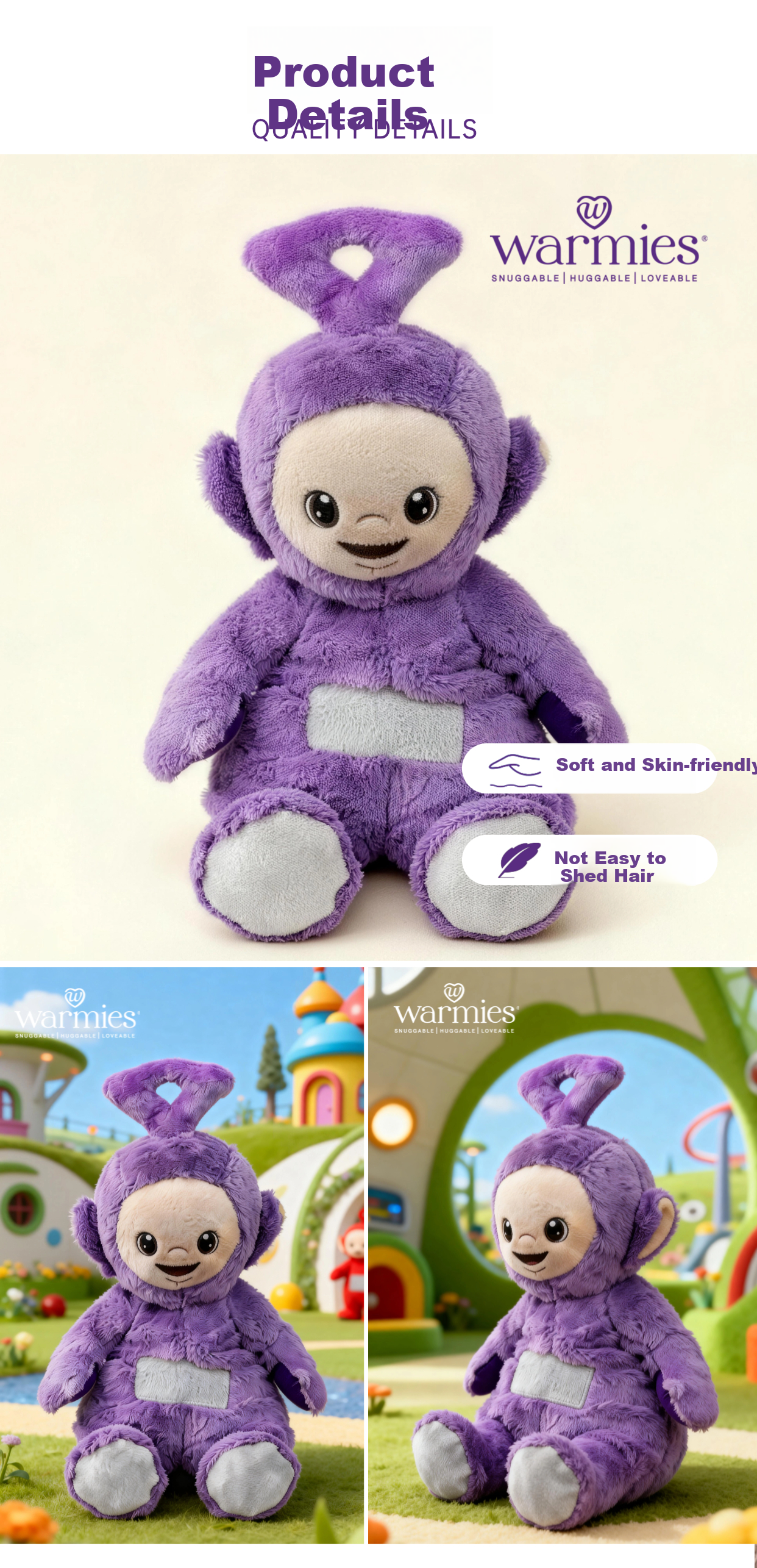 AiWarmies Teletubbies Dipsy Warmies UK Authentic Lavender Scented Soothing Sleep Aid Plush Toy Gift Practical Sleep Companion 1
