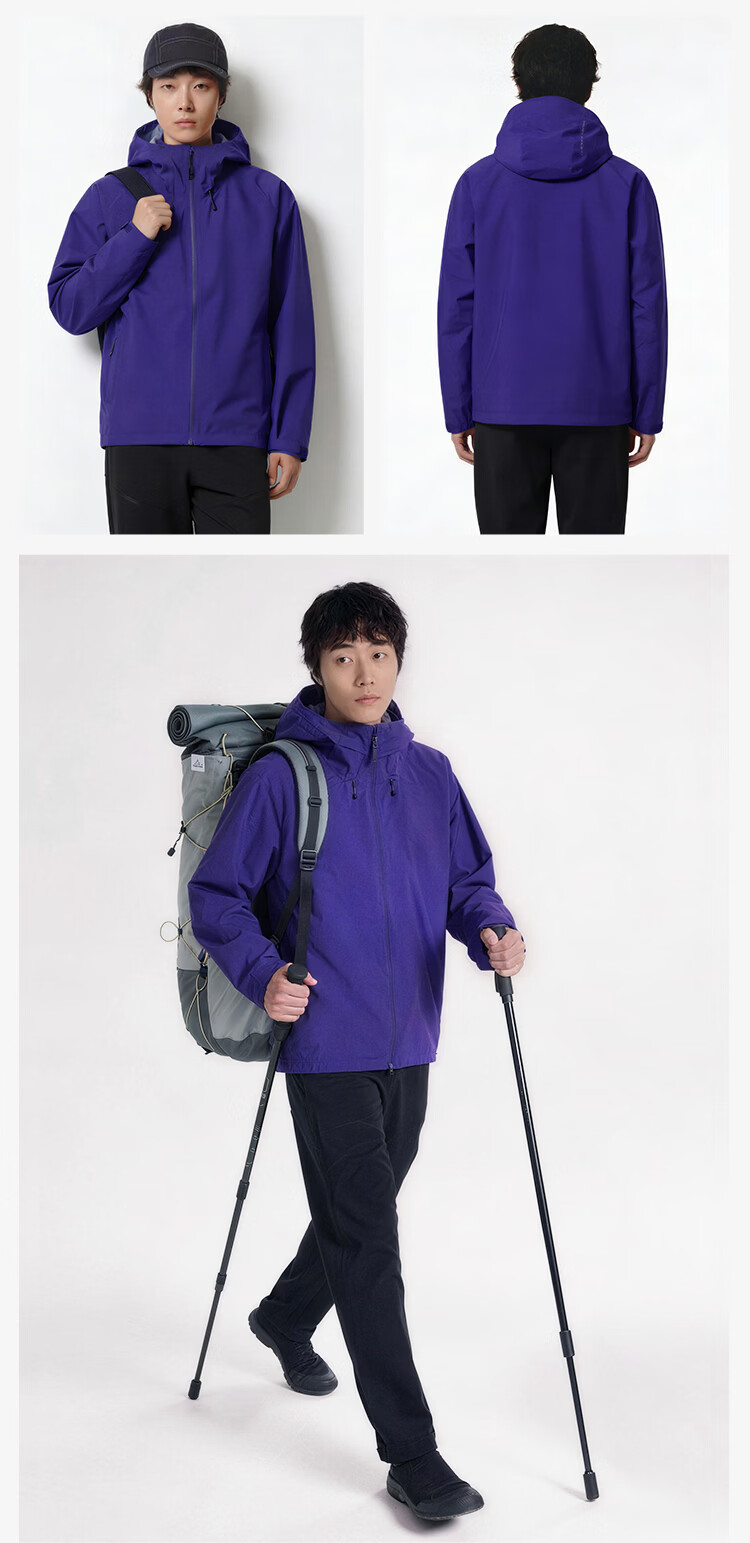 JD Jingzao Ultra-Light Waterproof Rainstorm Level Packable Portable Outdoor Commuter Jacket Unisex Mountain Mist Green M 18