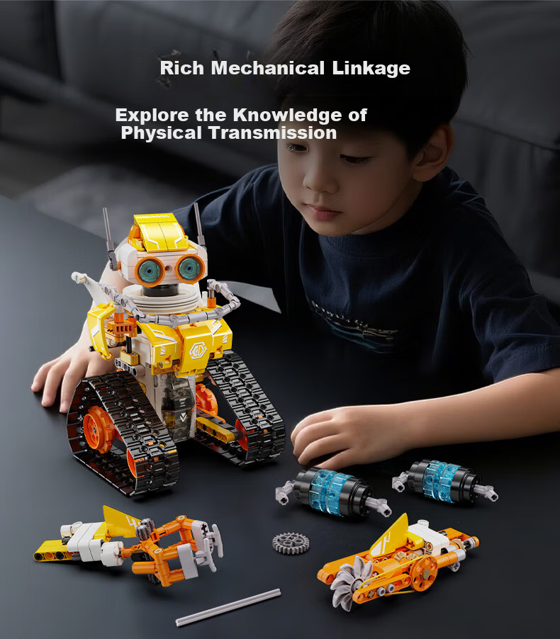 Lianhe Chuangxiang Intelligent AI Programming Military Robot, Remote Control Building Block Toy, Birthday Gift for Boys 5