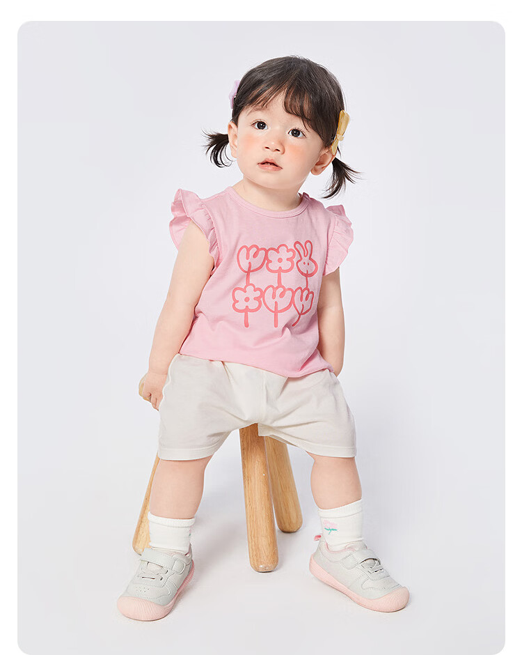 Balabala Baby Toddler Short Sleeve Set 2026 Summer Girls T-Shirt and Pants Two-Piece Children's Day Gift Sweet Girl 17