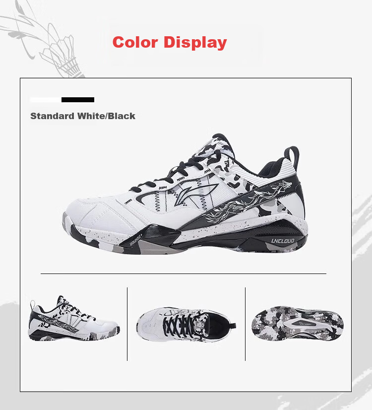 LI-NING Badminton Shoes Invincible ACE Shi Yuqi Edition Snow Camouflage Professional Competition Training Sports Shoes Size 37 7