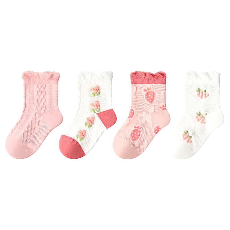 Baby Summer Thin Cotton Socks Cute Newborn Breathable Mesh Socks Girls Princess Mid-Calf Socks