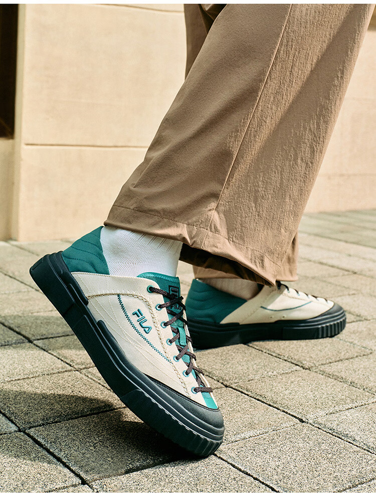 FILA Official LOOP 1S Men's Terraced Canvas Mesh Colorful Casual Sports Breathable Lightweight Shoes 23