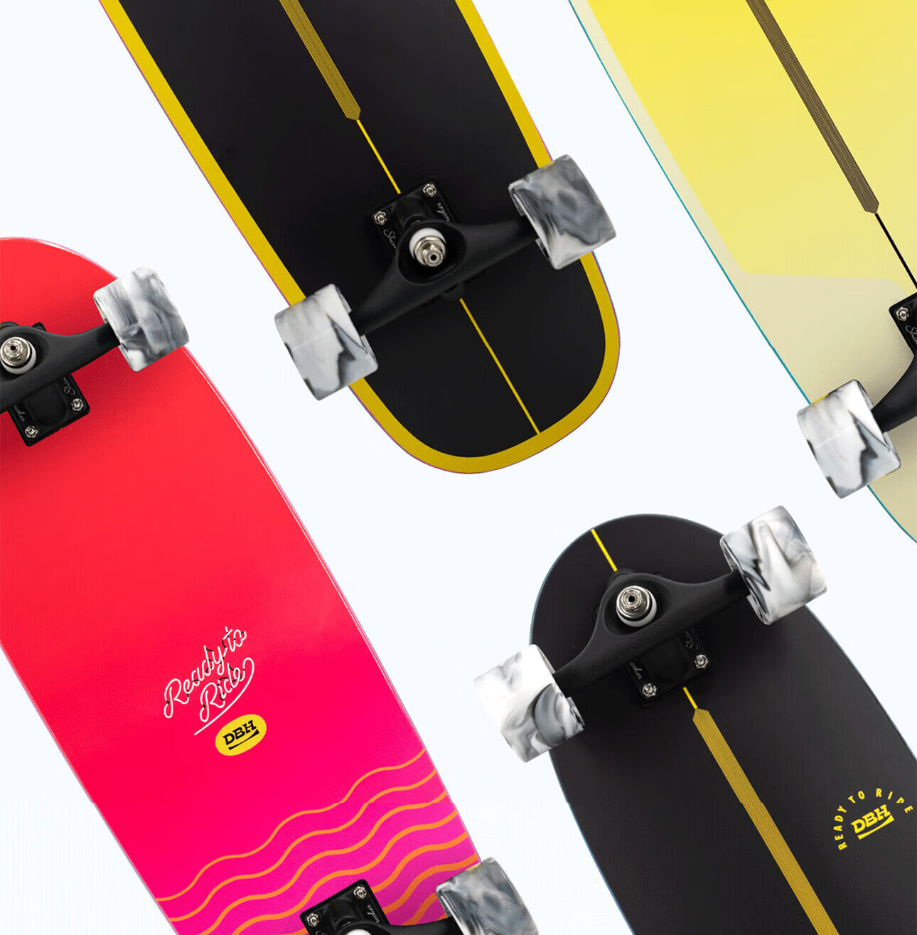 DBH Land Surfboard Children's Skateboard Adult Street Cruiser Beginner Five-Star Professional Cruiser Gold Ink 31.5 Inch 28