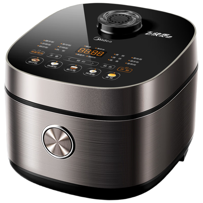 Midea Rice Cooker, 22-Minute Quick Cooking, Home Use, 5L Large Capacity for 5-6 People, Colorful Large Screen, Metal Body, High Power, Smart Reservation, Micro-Pressure RC520