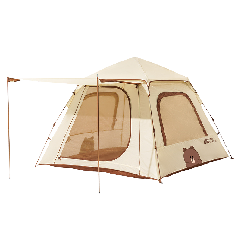 MOBIGARDEN LINE FRIENDS Collaboration Camping Automatic Tent Space Version 145 NX21561003 Brown Bear Off-White
