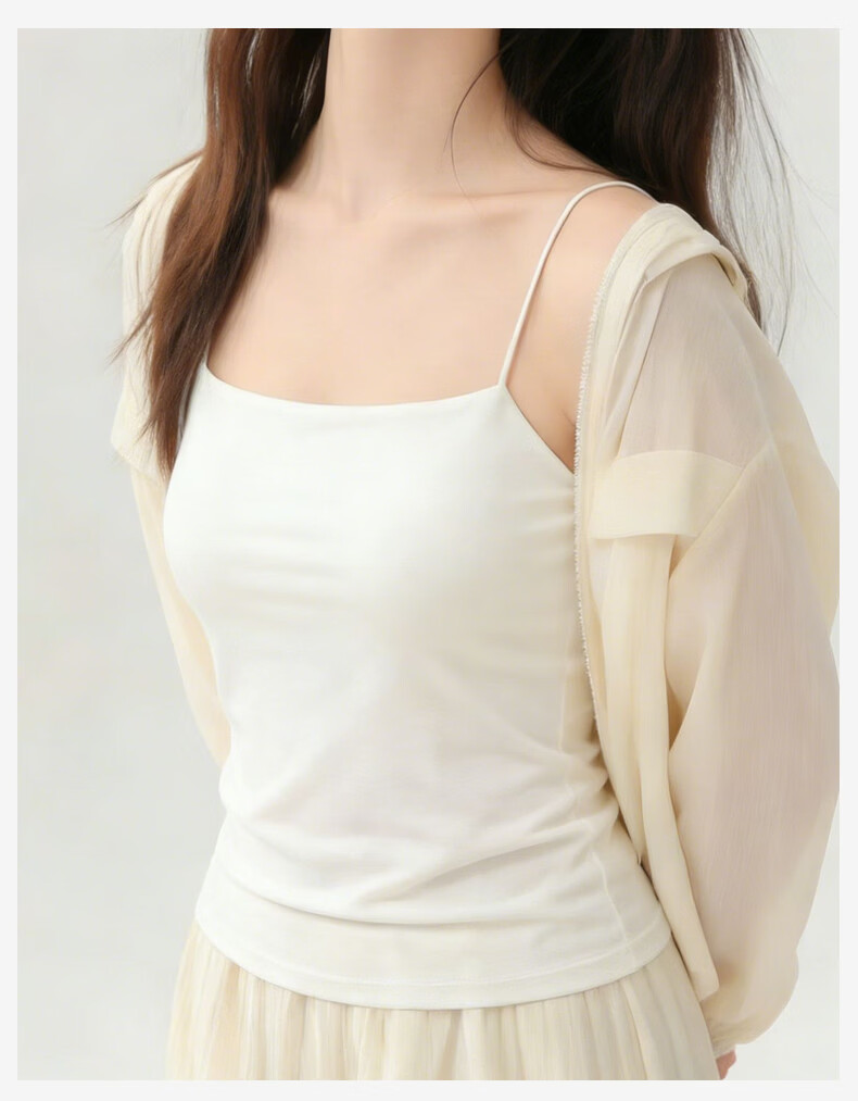 GUJIN Modal Camisole with Built-in Padded Bra, Wireless Bra, Thin Straps, Beautiful Back, Seamless Base Layer for Women 19