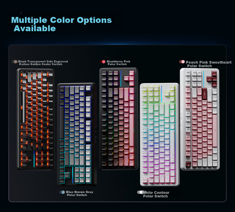 X87 Wireless Mechanical Keyboard with Wired and Bluetooth Tri-Mode, Customizable 5-Layer Filled Side-Engraved High-Value Gaming and Office 87-Key - Black Cloud Moss Switch 17