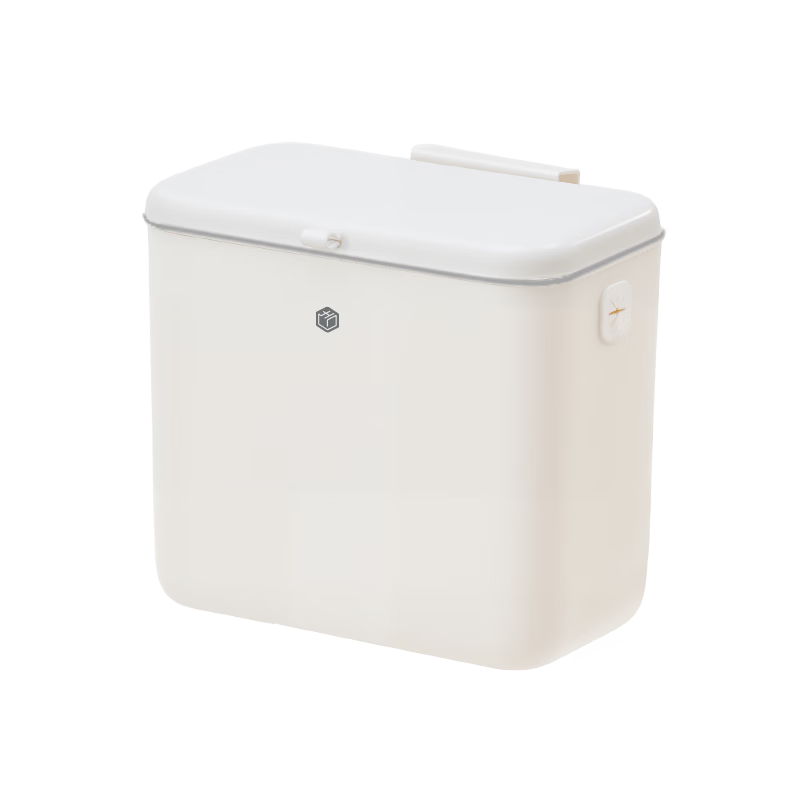 JD Original Wall-Mounted Sliding Lid Trash Can, 7.5L Medium Size, with Lid for Kitchen Cabinet, Hanging for Bathroom, Toilet, Washroom