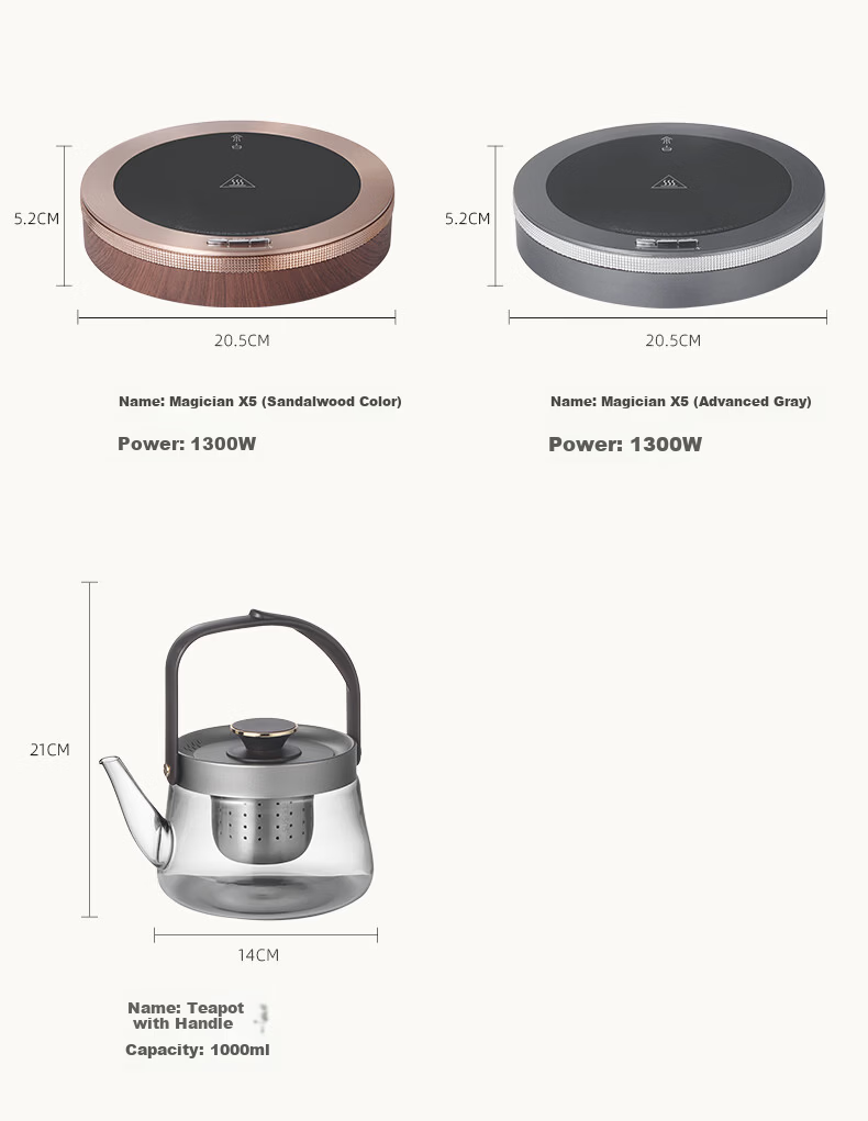 Yubai Electric Ceramic Stove Tea Maker Tea Cooker Tea Pot Health Preservation Stove Brewing Old White Tea Black Tea Flower Tea MFX-X5 (Sandalwood Color) 22